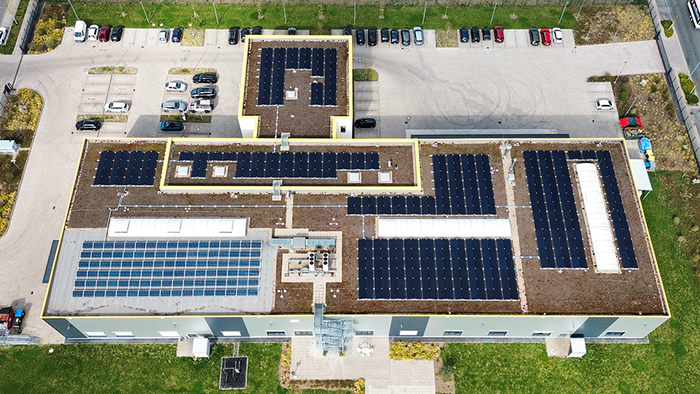 Photovoltaikanlagen auf dem Dach von NetterVibration in Mainz-Kastel