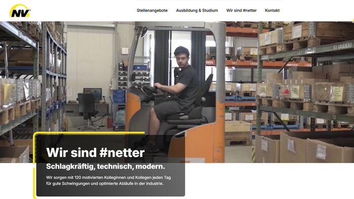 Screenshot der Karriereseite von Netter Vibration
